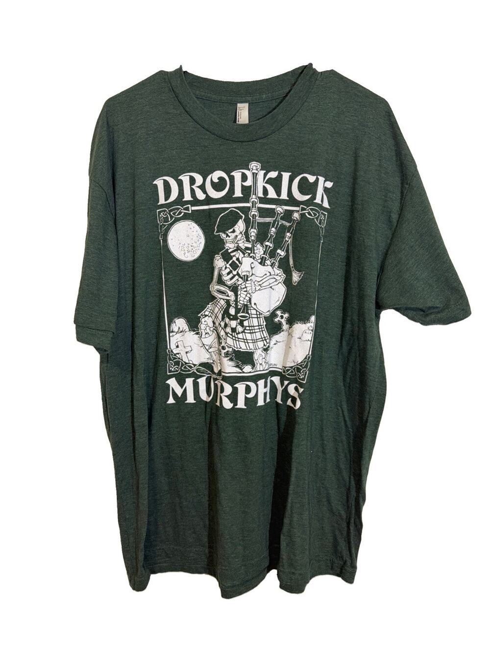 Dropkick Murphys Punk Rock Band Tee Shirt Green 2XL Y2K Vintage American Apparel